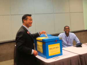 A gathering of the Democrat faithful at the LA Convention Center