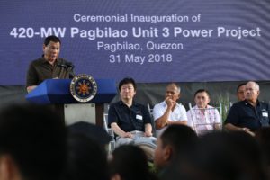 President Duterte inaugurates newly built $976-million power facility in Pagbilao