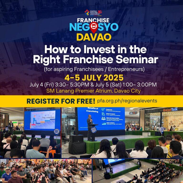 Explore Franchise Businesses at Franchise Negosyo Para sa Region XI (Davao)